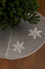 National Tree Silver Snowflake Christmas Tree Skirt 42” Polyester (6-3B)