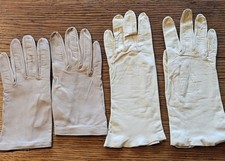 Lot Of 2 Vintage Leather Driving Gloves Women  s Ivory cream Size 6 1/2.