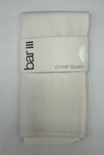 Bar III Men's Pocket Square  White  Solid  NEW MSRP: 35.