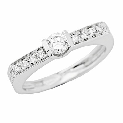 ALFIERI & St JOHN Solitärring Diamant 0,48 Ct Gold 18 Kt