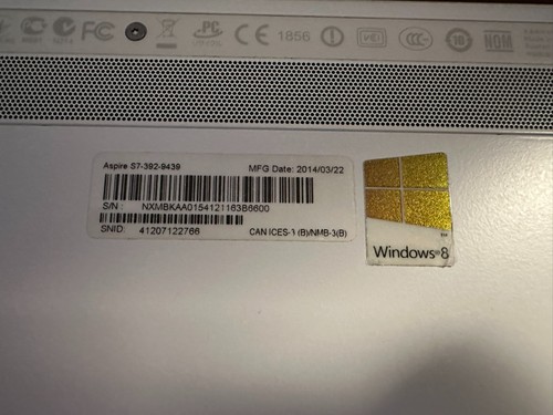 Acer Aspire S7 13.3in (256GB, Intel Core i7, 1.9GHz, 4GB) Ultrabook, Silver - Picture 7 of 12
