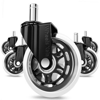 Wheels Xela Office Chair Caster Wheels, Set of 5, 3 Inch Heavy-Duty Clear 