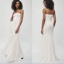 Reformation Lorrane Strapless Bridal Maxi Dress Ivory Gown Size 10