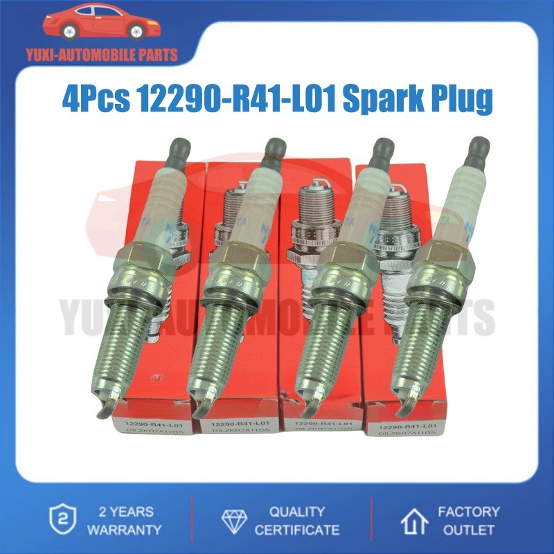 4Pcs New Genuine 12290-R41-L01 DILZKR7B11GS Spark Plug For Honda ILX HR-V Civic