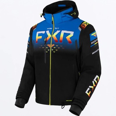 FXR Mens Helium X 2-in-1 Snowmobile Jacket HydrX Pro Shell Dry Vent Blue /Black