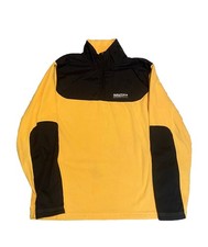 Size Small VINTAGE MENS NAUTICA Competition BLACK YELLOW PULLOVER ZIP FLEECE