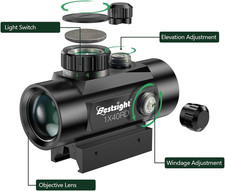 1X40 Red Dot Sight Red Green Dot Illuminated,11Mm/20Mm Rail,Protector