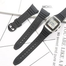 Resin Watchband Strap for Casio W-96H  Waterproof Sports Wristband 28mm Black