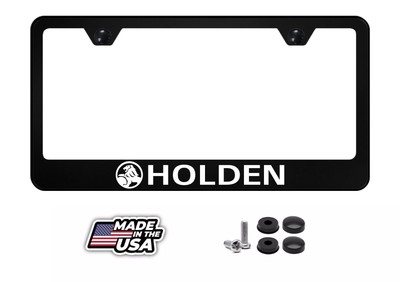 Holden WHITE On Black Metal License Plate Frame Chevy SS & Pontiac