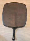 *RESTORED* VINTAGE Unmarked Wagner Ware Thumb Print Square Skillet B Cast Iron