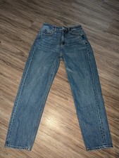 American Eagle Jeans Women's Size 4 Mom Straight Comfort Stretch Blue Denim High