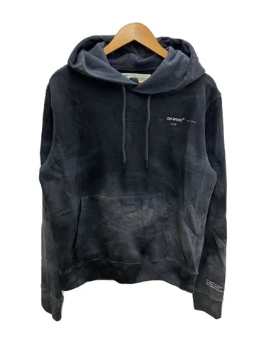 OFF WHITE OMBB034G19G59023 FELPA CON CAPPUCCIO GRIGIO COTONE S Usata