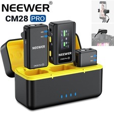 NEEWER CM28 Pro Wireless Lavalier Microphone System TX TX RX with Charging Case