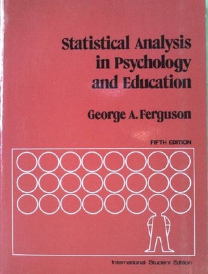 Statistical Analysis in Psychology and Education McGraw-Hill Psychology Series F