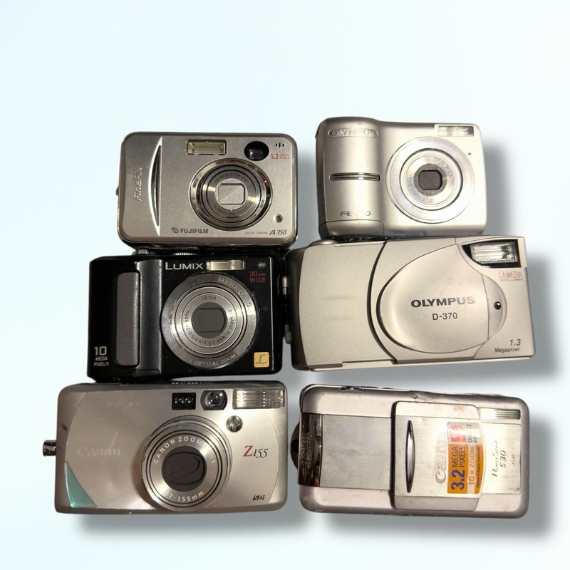 Lot Of 5 Digital Cameras & 1 Film Camera UNTESTED PARTS/ REPAIR