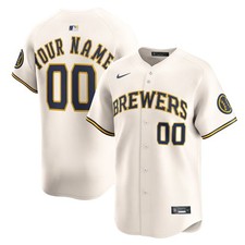 Men's Milwaukee Brewers Cream Home Limited Custom Stitched
