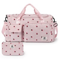 Sporttasche Damen Kinder Faltbare Reisetasche Mit Schuhfach Nassfach Rosa 35L