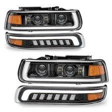 LED Headlights Assembly Plug-N-Play Amber Side Marker-Pro Headlamps Replaceme...