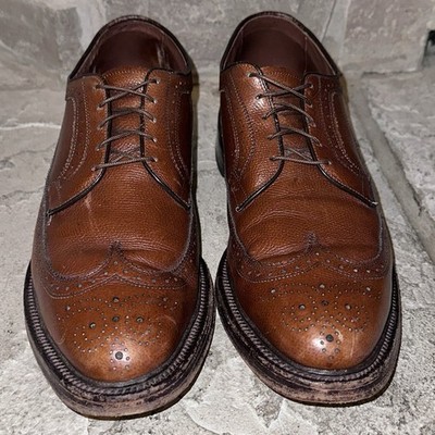 Allen Edmonds MacNeil Narrow-Fit Brogue Longwing Pebbled Leather Shoes 10 C