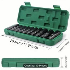 Socket Set  Impact Driver Tool  For Electric Wrench 10pcs 1/2 Set Hex