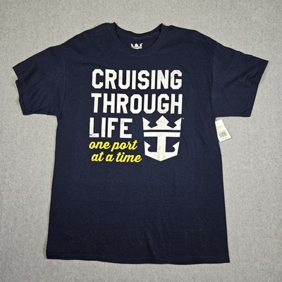 Royal Caribbean International RCI Cruising Through Life T-Shirt Men's Navy Size