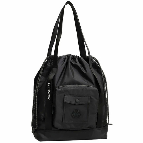 MONCLER MAKAIO tote bag 5D00002M3815 nylon black men's drawstring logo patch