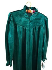 NWT NOS Size M Vintage Appel Emerald Green Housecoat Robe Zip Front Grannycore