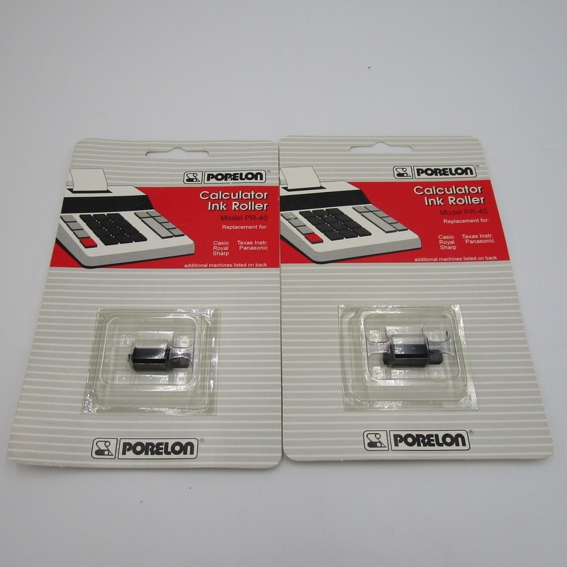 2pk Porelon Calculator Ink Roller PR-40 for Casio Royal Sharp Panasonic TI