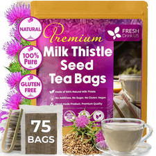 Premium 75 Milk Thistle Tea Bags, 100 Natural  Pure from Milk Thistle Seeds. M