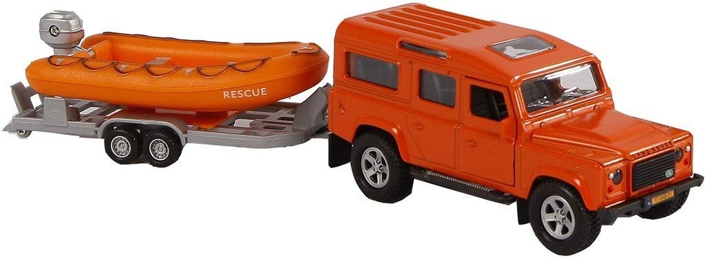 Мастер игрушек Kinder Globe Land Rover Defender mit Rettungsanhänger