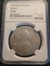 1766 Russia Silver Ruble Catherine II the Gre...