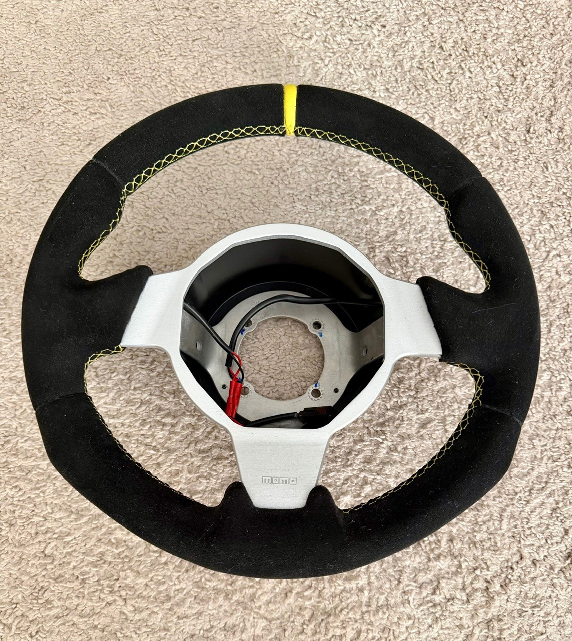 2005 2011 Lotus Elise Exige steering wheel MOMO Alcantara Yellow stiching boot