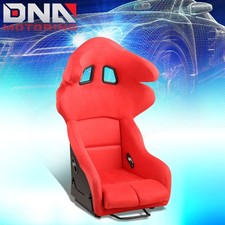 1x Lr Fiberglass Fixed Back Head Restraint Bucket Racing Seat W Brackets Red