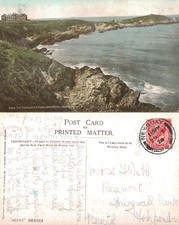 Vintage Postcard - The Headland and Headland Hotel Newquay Cornwall - POSTED