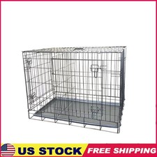 24"L X-Small No Tools Double Door Folding Wide Medium Steel Wire Dog Crate New