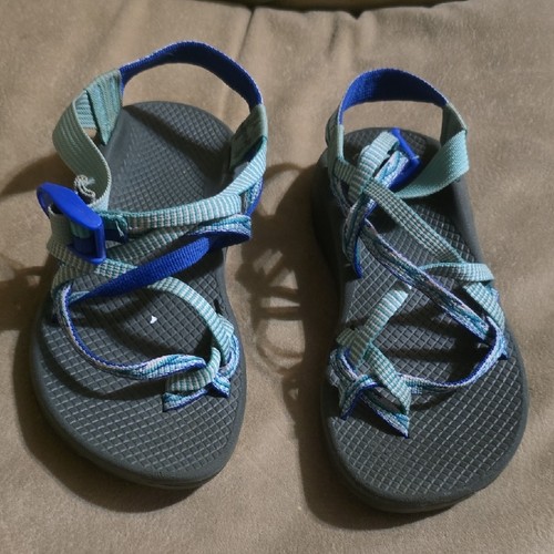 Chaco Z Cloud X2 Sandals Women Size 7 Comfort Sport Outdoors Hiking Striped Blue - Picture 2 of 13