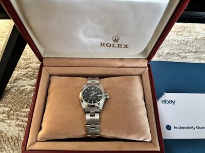  Rolex Lady-Date 79160 26mm Stainless Steel Black Stick Dial Smooth Bezel Box