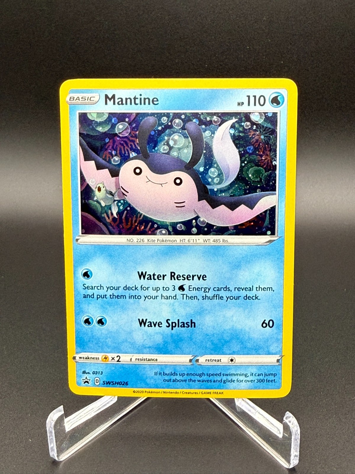 Mantine NM SWSH026 - Cosmic Holo Black Star Promo 🏝️ Pokemon 2020 (B)