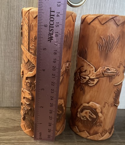 Set of 2 Jurassic Park Velociraptor Tiki Cups Universal Studios Dinosaur - Picture 6 of 8
