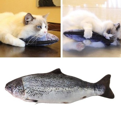 20 cm Simulation Stofftier Plüsch Katzenminze Fisch Spielzeug für Katze Haustier Kauen Weich