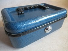 Helix strong lockable metal cash box 8" with top handle inner tray and 2 keys