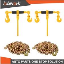 Labwork 2 Set 3/8"-1/2" Ratchet Chain Binder 12000 lbs with 20ft G80 Chains