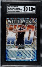 2021-22 Leaf Metal Santi Aldama SGC 10 w/10 Auto Red White Blue Wave /7