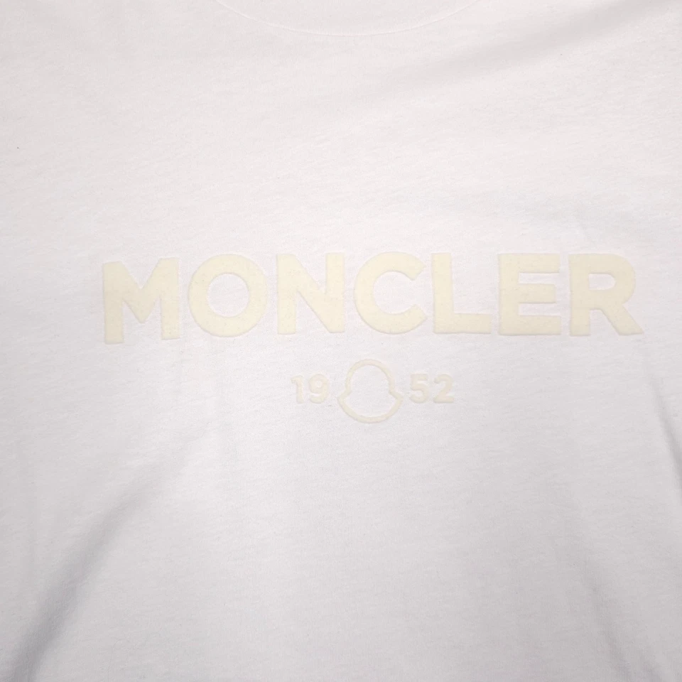 Camiseta Moncler $500 Natural Blanco Algodón y Cachemira Logo Para Hombre Talla Grande Foto 2 de 4