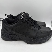 Nike Air Monarch IV Men US Size 12 Sneaker Black Leather Shoes 415445-001 EUC