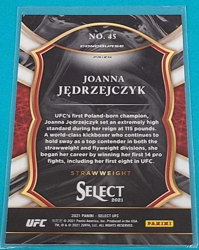2021 Panini Select Silver Prizm    #45 Joanna Jedrzejczyk  UFC Card O4 - Image 2 of 2