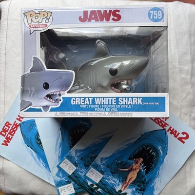 Funko Pop! Jaws Great White Shark #759 + 4 Jaws 2 Film Programs