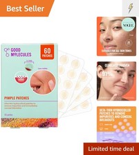 Pimple Patches for Face, 60 Pack   Ultra-Thin Hydrocolloid Acne  Zit Patches...