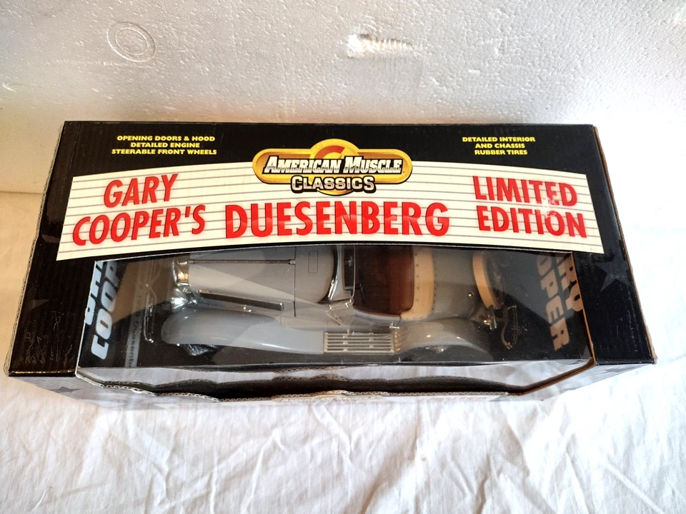 American Muscle Classics 1935 Gary Cooper’s Duesenberg 1:18 gris fundido a presión nuevo Foto 4 de 4