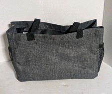 Thirty-One Small Utility Tote- 12"x7 x6 Black Side Mesh Pockets